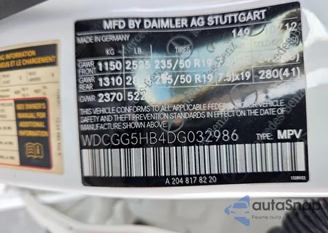 2013 Mercedes-Benz Glk 350 из США, поврежденный, VIN WDCGG5HB4DG032986